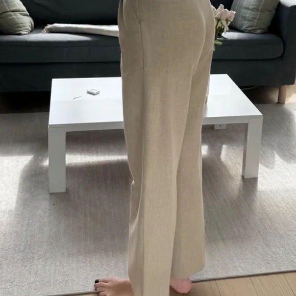 Aritzia Straight-Leg Pants in Light Beige - Picture 4 of 7